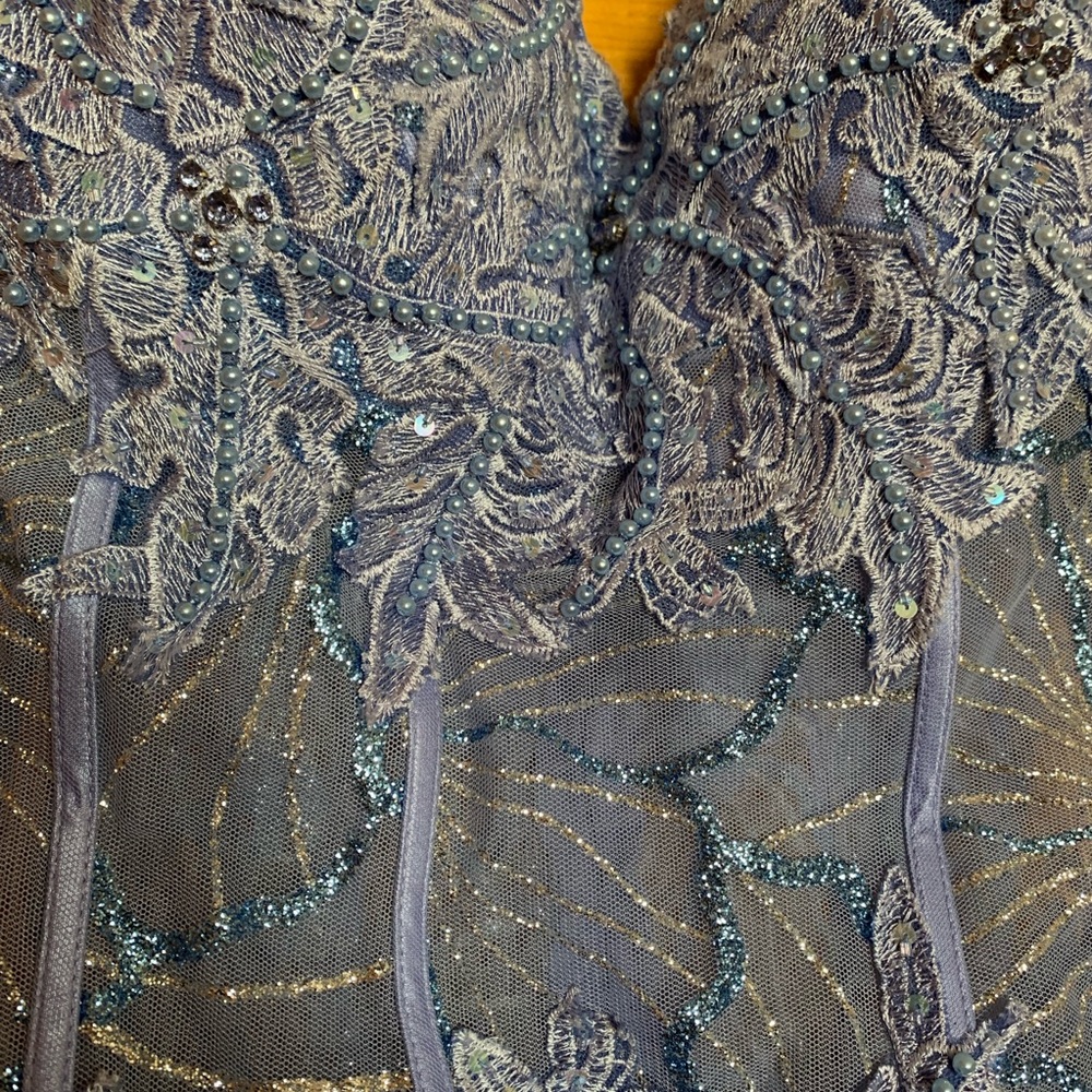 Jovani Periwinkle prom dress with glitter size 8 - Picture 8 of 9